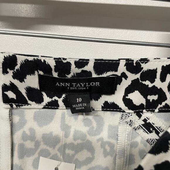 Ann Taylor Womens Black White Animal Print Straight Pencil Skirt Size 10 Career - Picture 7 of 12